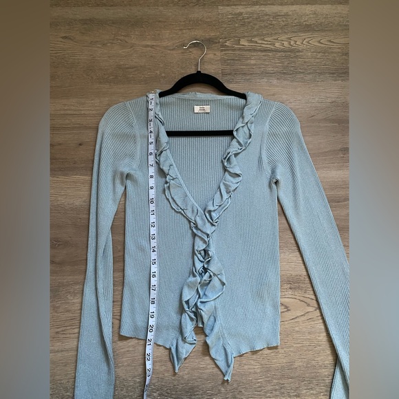 Light Blue Ruffled Cardigan - Picture 6 of 7